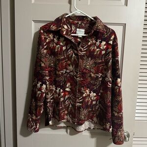 Vintage Size Large Christopher Banks Floral Courdory Stretch Jacket